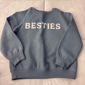Little Co. by Lauren Conrad BESTIES Blue Graphic Crewneck Sweatshirt Sz 6